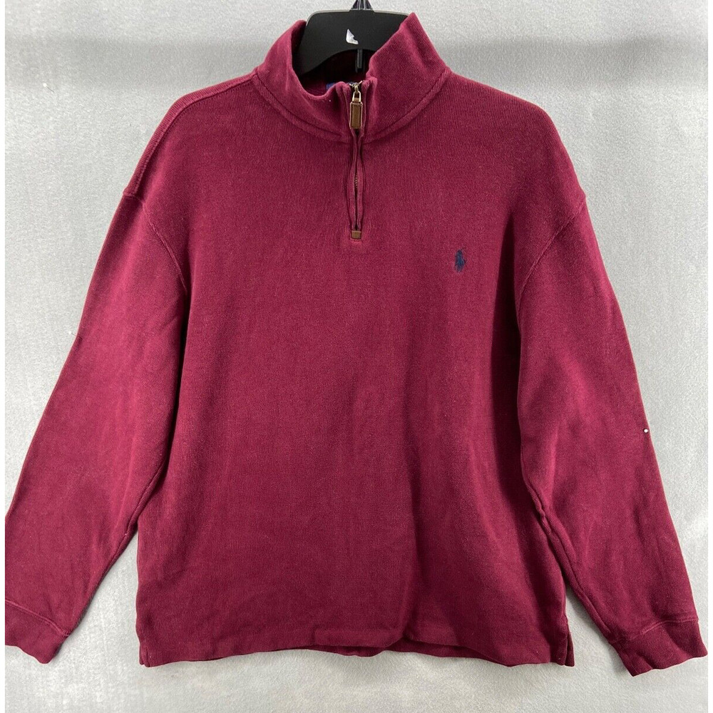 Polo Ralph Lauren Sweater Mens X-Large Red 1/4‎ Zip Pullover Pony Logo Comfort